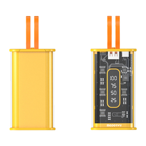 高容量10000mAhポータブルパワーバンク高速充電透明デザインとマイクロUSBケーブル12W出力 - Product Image 1