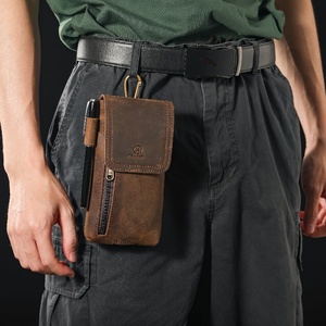 बड़े स्मार्टफोन के लिए असली चमड़े का फोन होल्स्टर सेल फोन धारक सुरक्षित और टिकाऊ फोन बेल्ट धारक - Product Image 2