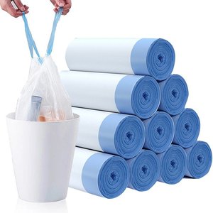 批发高品质HDPE LDPE拉绳垃圾手柄拉绳袋重型韧性好垃圾箱内衬垃圾袋 - Product Image 4