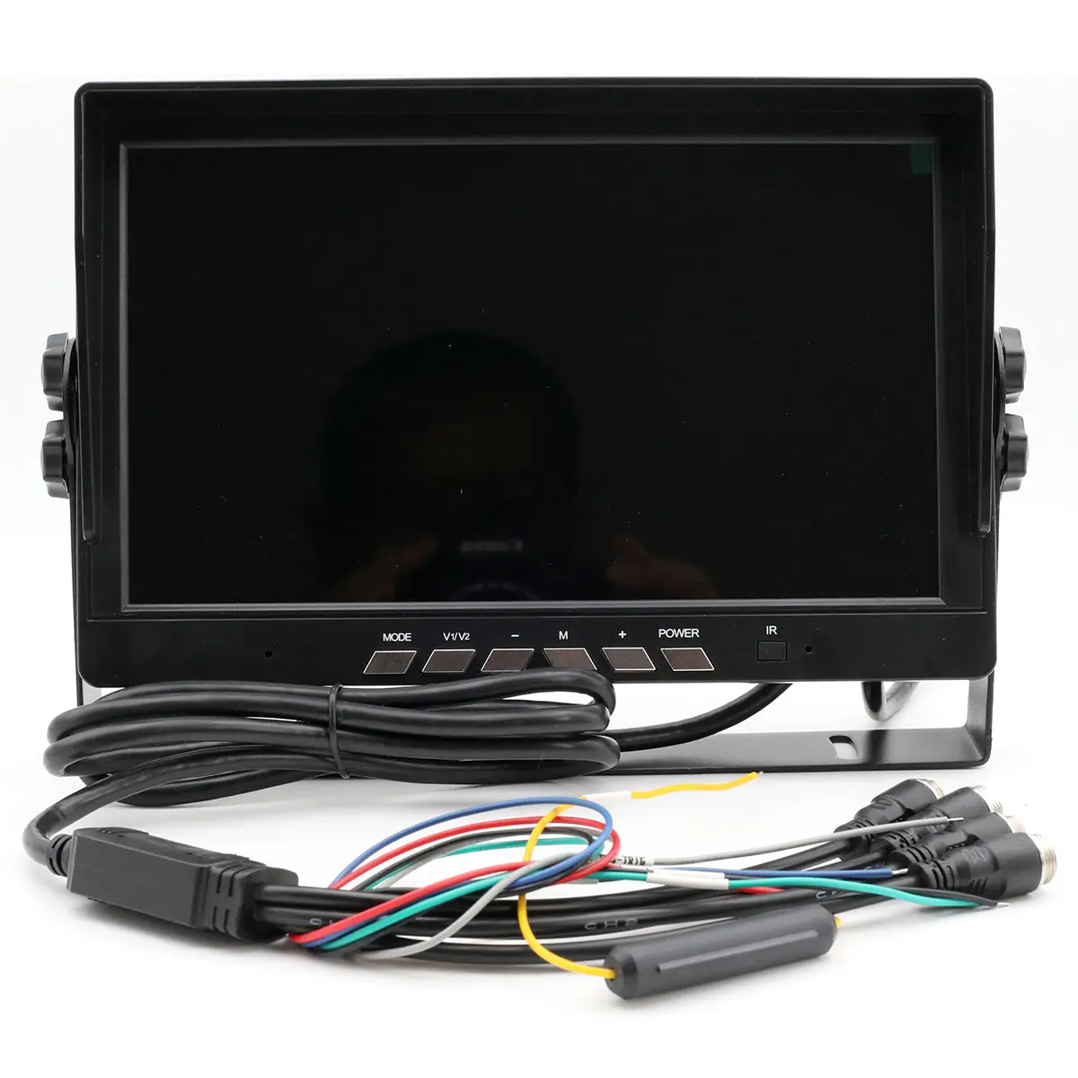 10,1 Zoll AHD IPS 1024x800 2CH Split Quad Screen 4Pin Luftfahrt Video eingang Rückfahr monitor für Car Max Support 1080P AHD Kamera