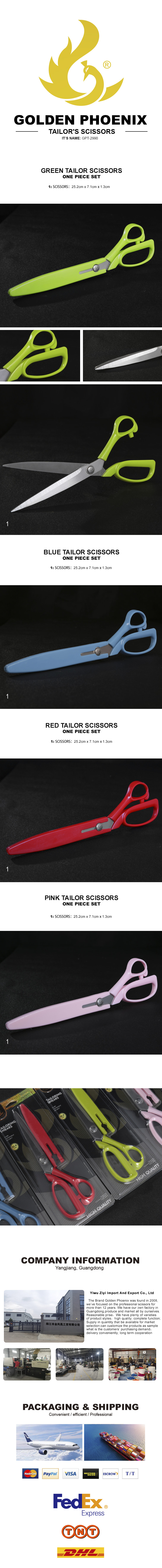 Golden Phoenix Stainless Steel Tailor Scissors 9 10 Inch Household Scissors Tailor Shears GOLD Material Origin TSA