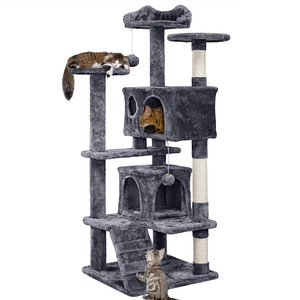 Multi-fungsional kucing pohon kucing rumah tangga kucing mewah menara pohon Kondominium mebel gores Post untuk anak kucing rumah untuk bermain - Product Image 3