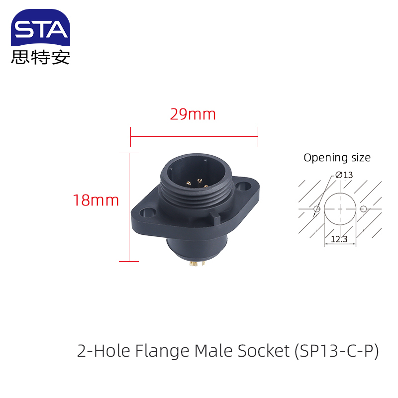 2-Hole Flange Male Socket