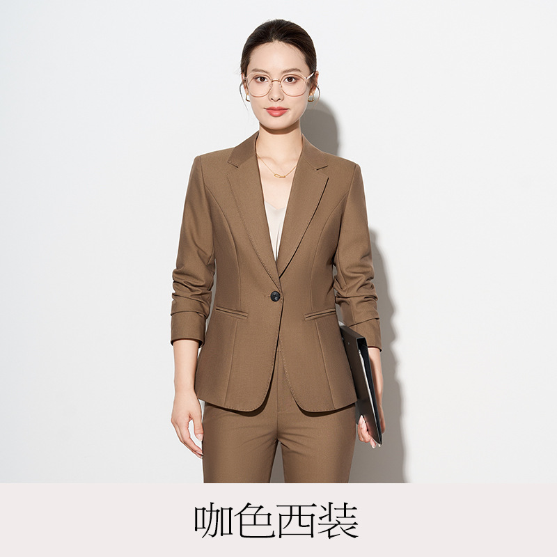 brown suit