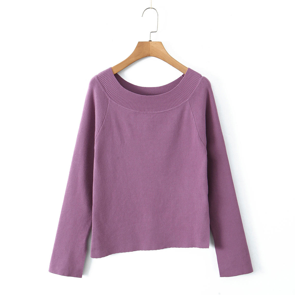 เสื้อถักสีม่วงออร์คิด