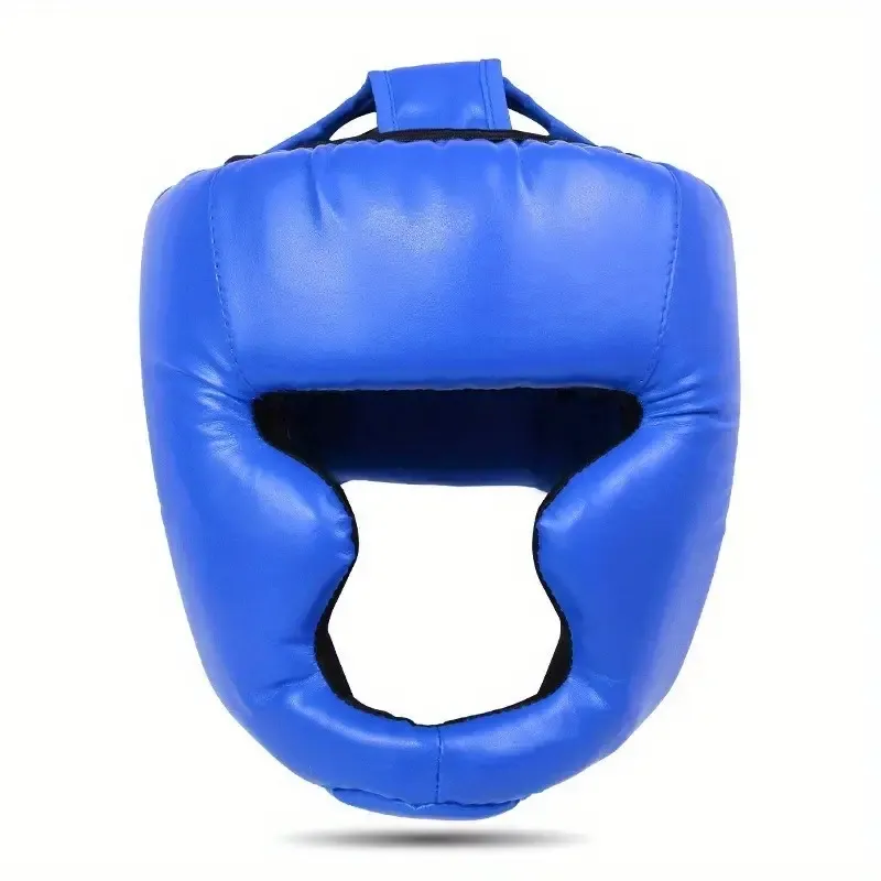 Casco da boxe in pelle blu 1 Focus pad casco da boxe