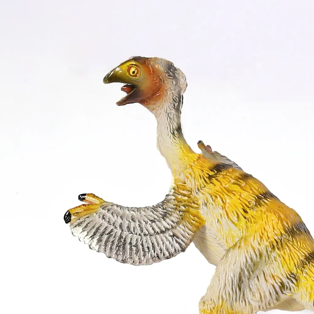 Vintage pintado plástico dinossauro Sinornithosaurus millenii figura brinquedo