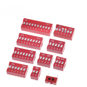 Slide Type <strong>Switch</strong> Module <strong>1</strong> 2 3 4 <strong>5</strong> 6 7 8 10Pin 2.54mm Position Way DIP Red Pitch Toggle <strong>Switch</strong> Snap Dial <strong>Switches</strong> - Product Image 1