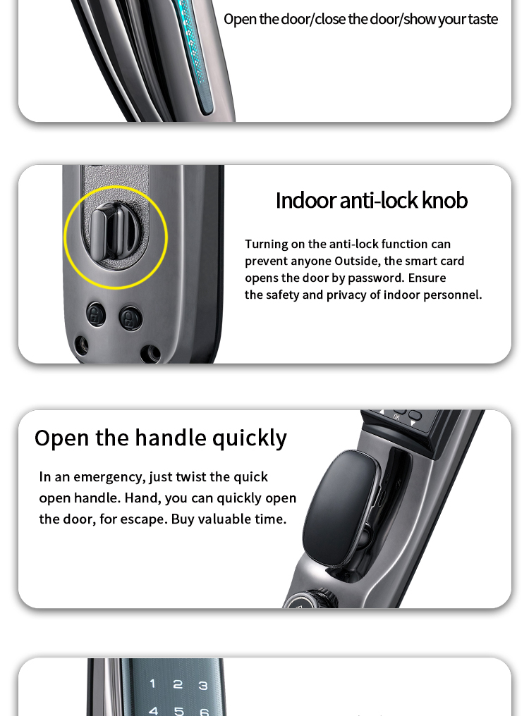 High-value face recognition intelligent door lock with multiple unlocking methods fingerprint applet password key digital lock