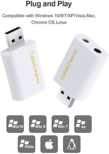CableCreation <strong>USB</strong> Audio Adapter Sound <strong>Card</strong> <strong>USB</strong> to 3.5mm Headphone Jack Adapter - Product Image 3