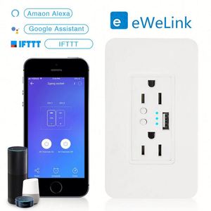 Ewelink <strong>Multi</strong> <strong>Function</strong> Wifi Wall <strong>USB</strong> Outlet Wifi Smart <strong>Socket</strong> 16A US Support Alexa Google Home Voice Control - Product Image 2