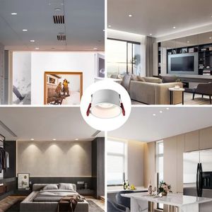 Narrow Downlight Deep Cup Anti-Glare Downlight Recessed Led No Main <strong>Light</strong> Living Room Lighting Full Spectrum Ceiling <strong>Lights</strong> - Product Image 6