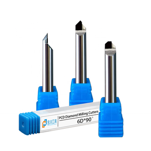 PCD Diamond End Mills Milling <strong>Cutter</strong> Acrylic Copper Aluminum Alloy Sheet Cutting and Chamfering Processing Router Bits - Product Image 1