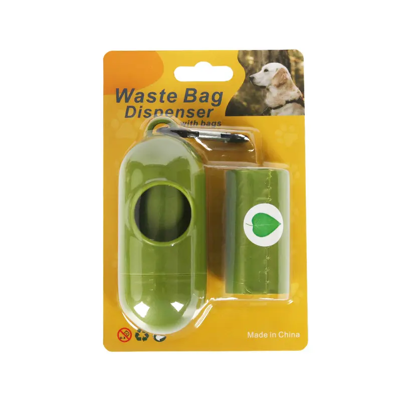 Soporte de bolsa de basura de plástico portátil para caca de perro para correas soporte de bolsa de basura portador para correa