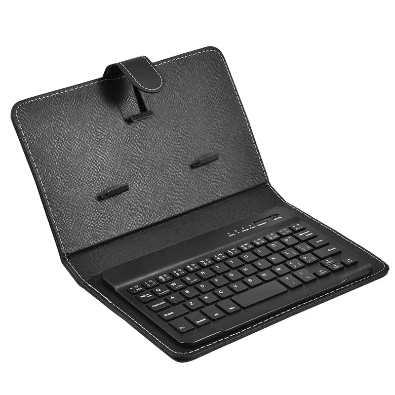 Portable Flip PU Leather Wireless Keyboard Phone Case Three-System Universal Pure Color Tablet Case For 7inch 8inch 9.7inch
