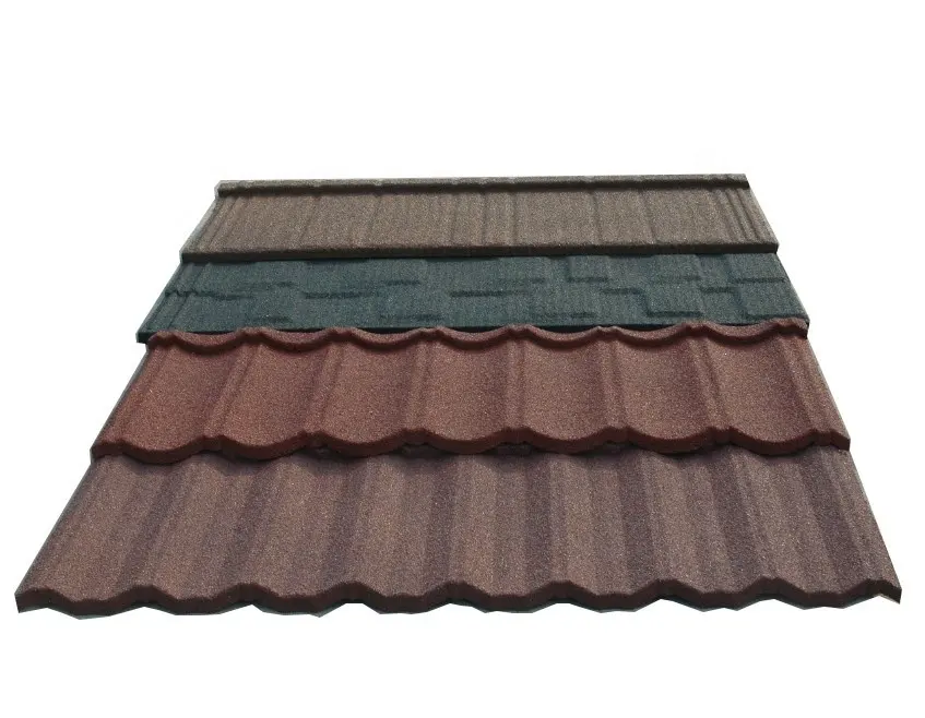 Stone coated metal heat proof roof tile sheet / flat roof steel building