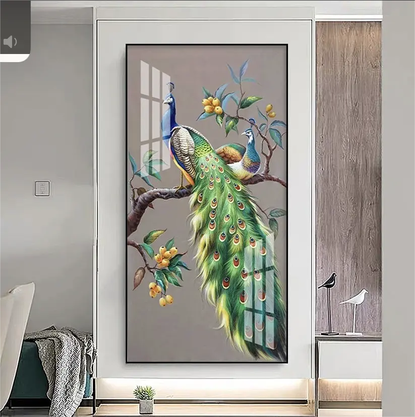 Modern Living Room Decorative 3D Texture peacock Picture Art Canvas Wall Painting Beauty Animal wall paintings