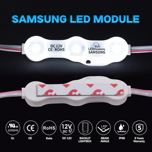 ไฟ LED โมดูล LED 3ดวง SMD2835 12V 1.2W โมดูลไฟ LED สีขาว IP68กันน้ำสำหรับกล่องไฟป้ายตัวอักษร