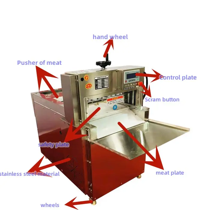बिक्री के लिए फ्रोजन बेकन मांस सॉसेज स्टेक पनीर हैम स्लाइसिंग मशीन/मांस काटने की मशीन