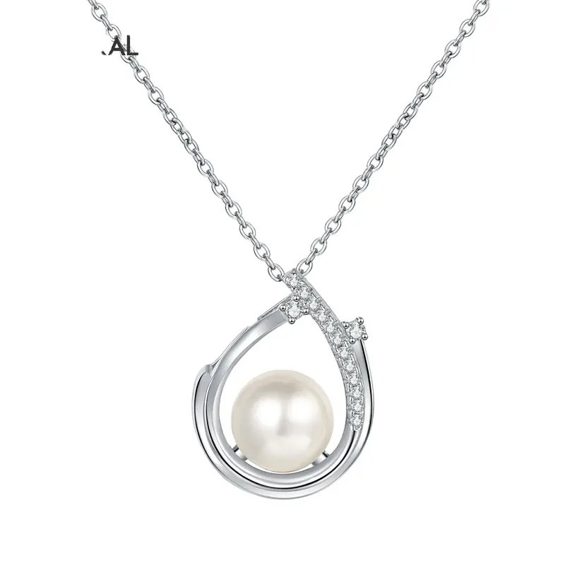 Nuevo S925 plata esterlina Moissanite diamante colgante agua perla moda fina señoras collar fabricantes al por mayor