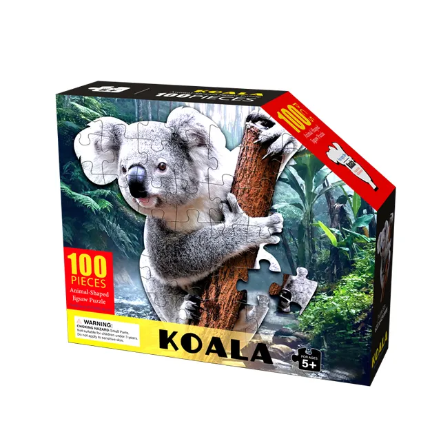 Éducation nouveauté papier Puzzle Koala 100 pièces arbre d'escalade multicolore en forme d'animal Puzzles jouets pour enfants