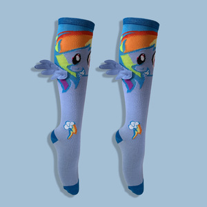 Socksmate 3D翼ノベルティ漫画ブルーユニコーン女性用靴下100% コットンストッキングカラー中国靴下バルク - Product Image 2