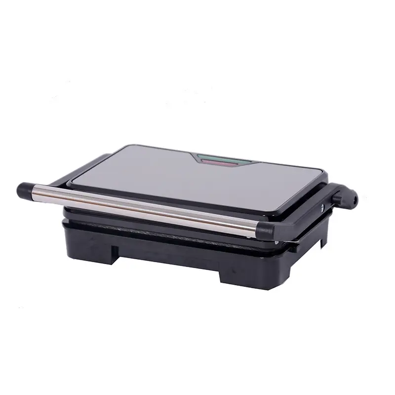 Mini 2-slice tekan panini grill meja portabel listrik BBQ panggangan listrik