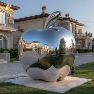 Vườn trang trí tùy chỉnh kim loại nghệ thuật điêu khắc lớn bằng thép không gỉ <span class=keywords><strong>APPLE</strong></span> tượng để bán - Product Image 3