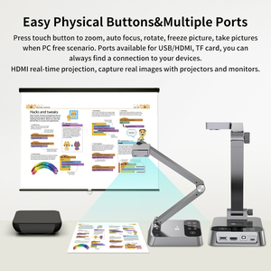 A3 Document Camera Scanner|20MP 8K <strong>Visual</strong> Presenter with Projection Real-Time Scanning &amp; OCR|Compatible with Mac OS <strong>HDMI</strong> - Product Image 5