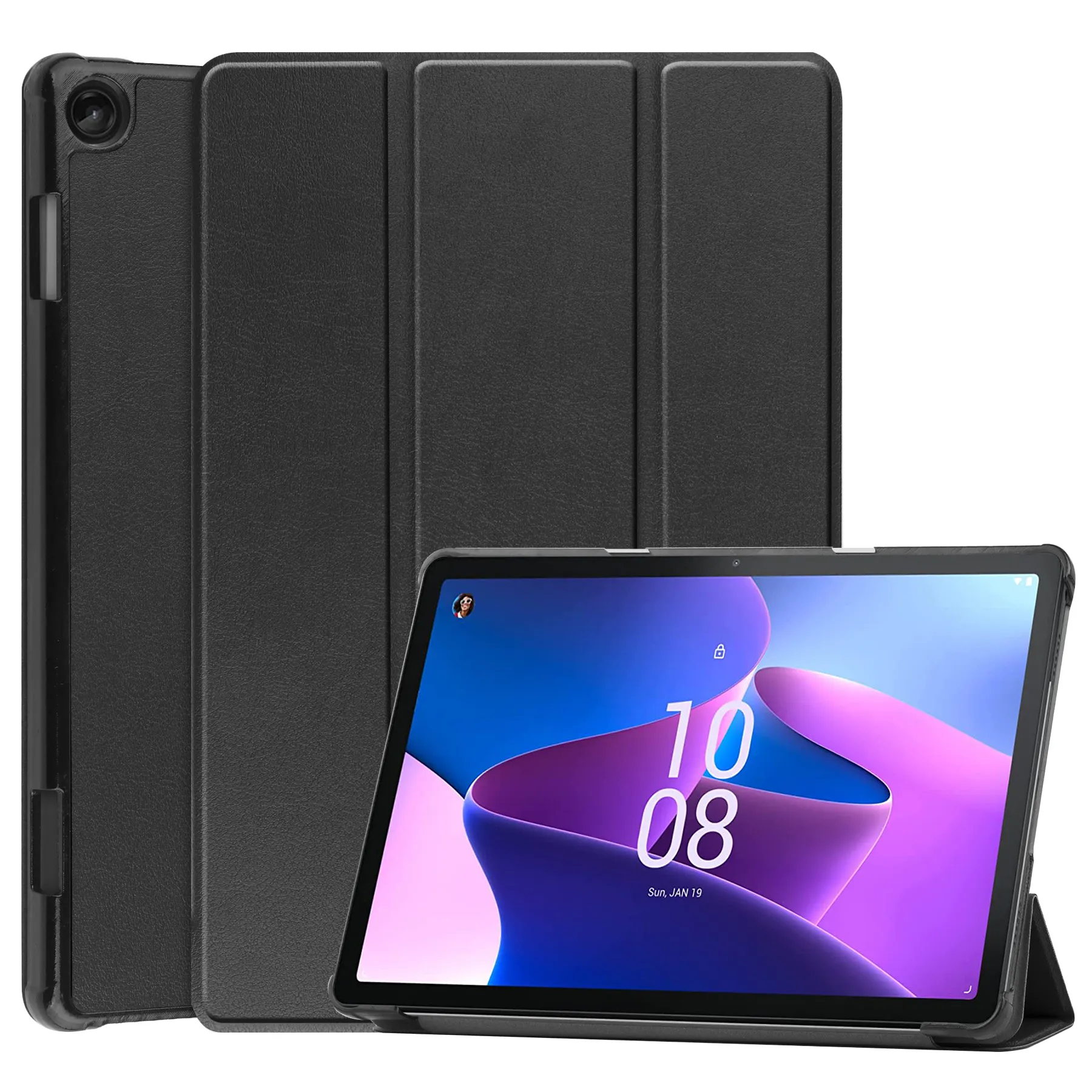 Capa tridobrável para tablet, capa de tablet m10 de 3a geração 10.1 "de couro pu para lenovo tab m10 gen3 10.1 2022 tb-328f