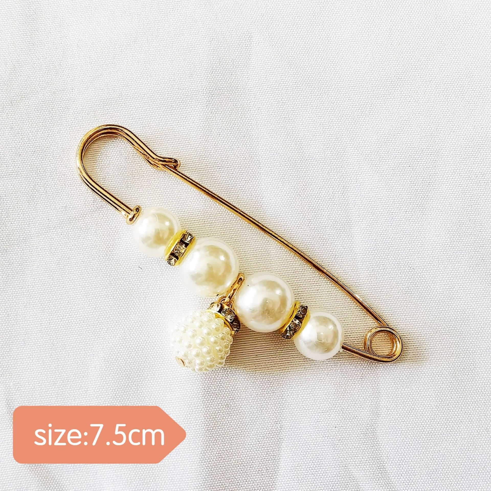 Pin 2#plum beads gold needle 7cm