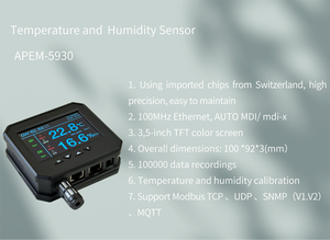 Data Center Remote Monitor Temperature and <strong>Humidity</strong> Data Logger SNMP <strong>MODBUS</strong> <strong>TCP</strong> UDP MQTT - Product Image 6