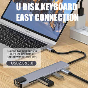 SYW type c концентратор 8 в 1 совместимый usb C концентратор 7 портов Многофункциональный con ethernet для Macbook Pro и Windows ноутбуков-usb концентратор - Product Image 3