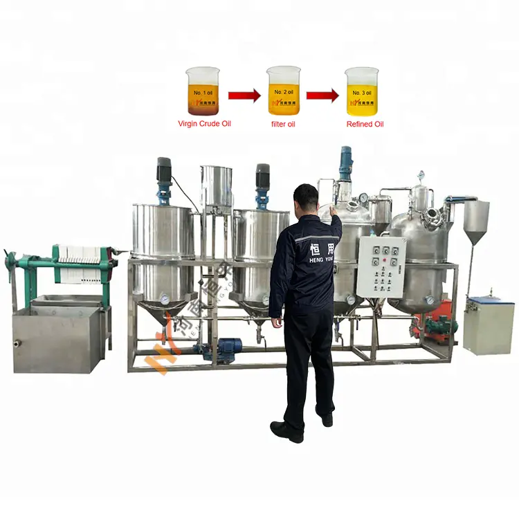 Automatische Batch Olieraffinage Machine Sojabonen Palm Ruwe Eetbare Olieraffinaderij Machines