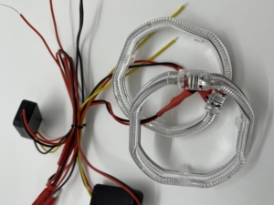 Yüksek kaliteli çeşitli modeller araba ışıkları 80MM Led ışık kılavuzu kare melek gözler dış halka oto araba lambaları