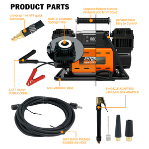 ملحقات 4x4 ضاغط هواء 12 فولت سيارة إطار محمول قابل للانكماش نافخ مشغل قفزة السيارة مع ضاغط هواء - Product Image 3