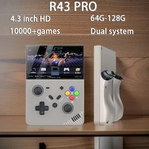 R43 PROオープンソースハンドヘルドゲームコンソール4.3インチ3D HD 4KジョイスティックレトロアーケードPSP <span class=keywords><strong>PS1</strong></span>電子コンソールFC GB GBCに対応