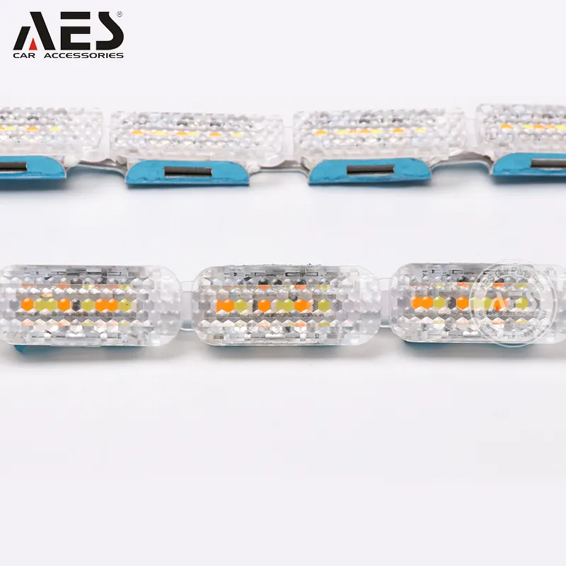 AES haute puissance Flexible cristal fluide LED DRL LED lumière de jour clignotant avec blanc/jaune DC 12V