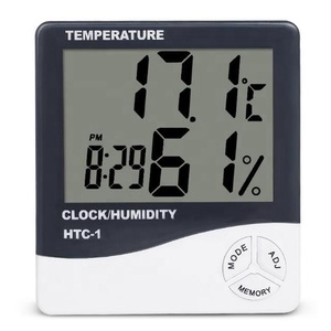 Medidor de temperatura y humedad con pantalla LCD Digital, reloj multifunción, termómetro de habitación, higrómetro, medidor de temperatura y humedad, 2 unidades