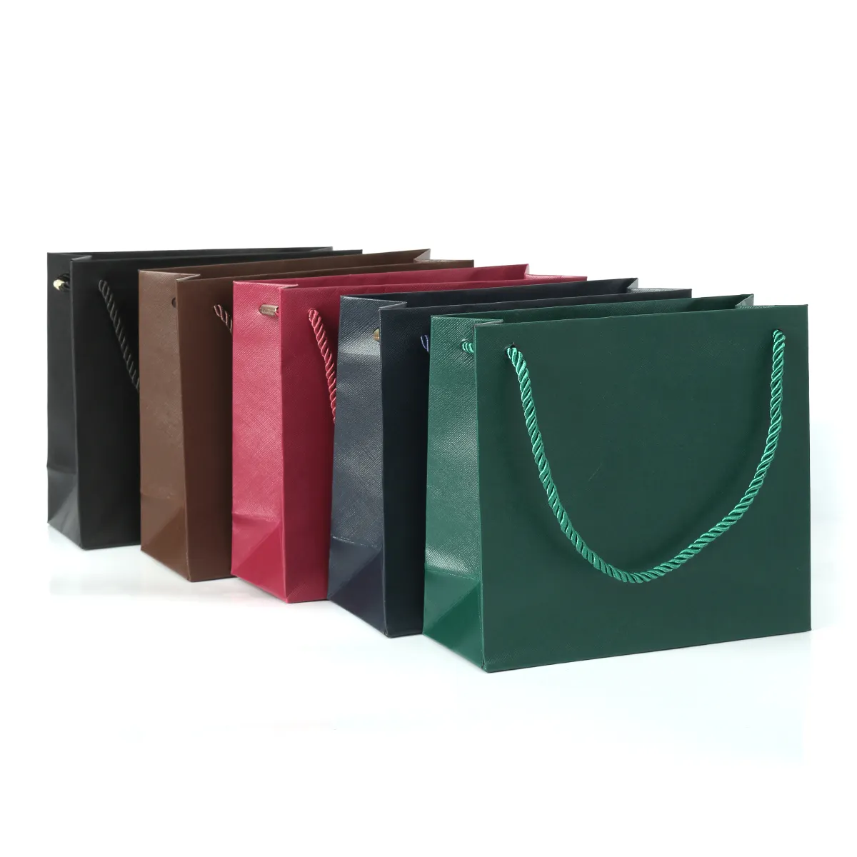 In Stock Multicolor Twill Style Brand Same Paper Handle Bag Jewelry Gift Bag Ring Necklace Women Packaging Bag