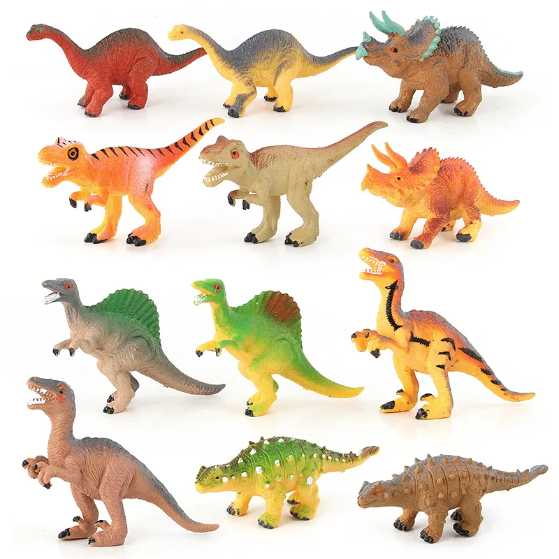 Мини-Фигурка динозавра, набор игрушек 12 в 1, модель животного динозавра для детей, пазл, обучающие игрушки