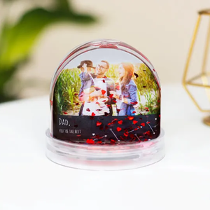 Cá nhân hoá nhựa rỗng Quả cầu tuyết với hình ảnh chèn tùy chỉnh Acrylic Quả cầu tuyết - Product Image 3