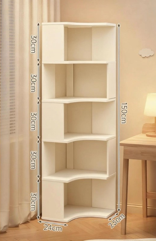 Milk white five layer cabinet