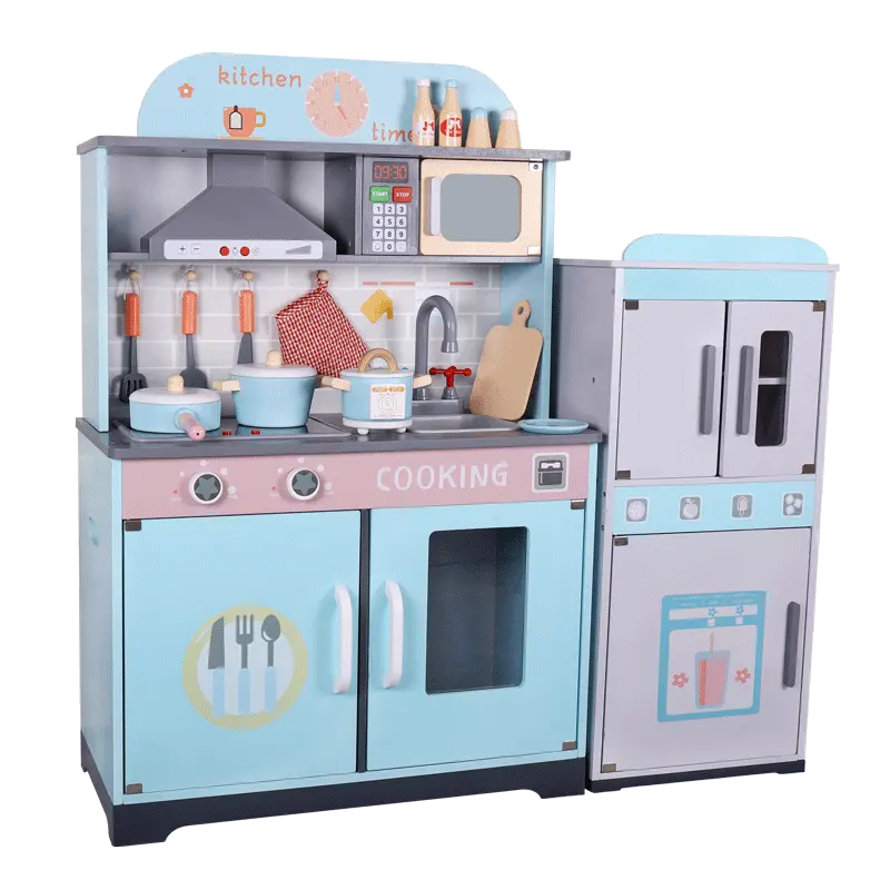 Kullanarak promosyon çeşitli dayanıklı alman mavi ses ve ışık mutfak oyuncak setleri çocuklar için oyuncaklar ahşap alet oyuncaklar