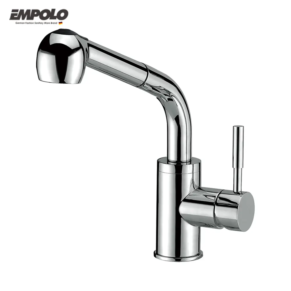 Empolo Good Quality Chrome Modern Faucet Hot Cold Water Tap Pull Out Faucet For Kitchen