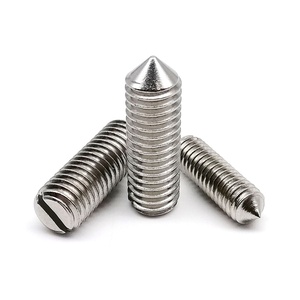 <strong>M1</strong>.6 M2 M2.5 M3 M4 M5 M6 M8 M10 A2-70 304 Stainless Steel GB71 Slotted Head Tapered End Cone Point Set <strong>Screw</strong> Headless Grub Bolt - Product Image 3