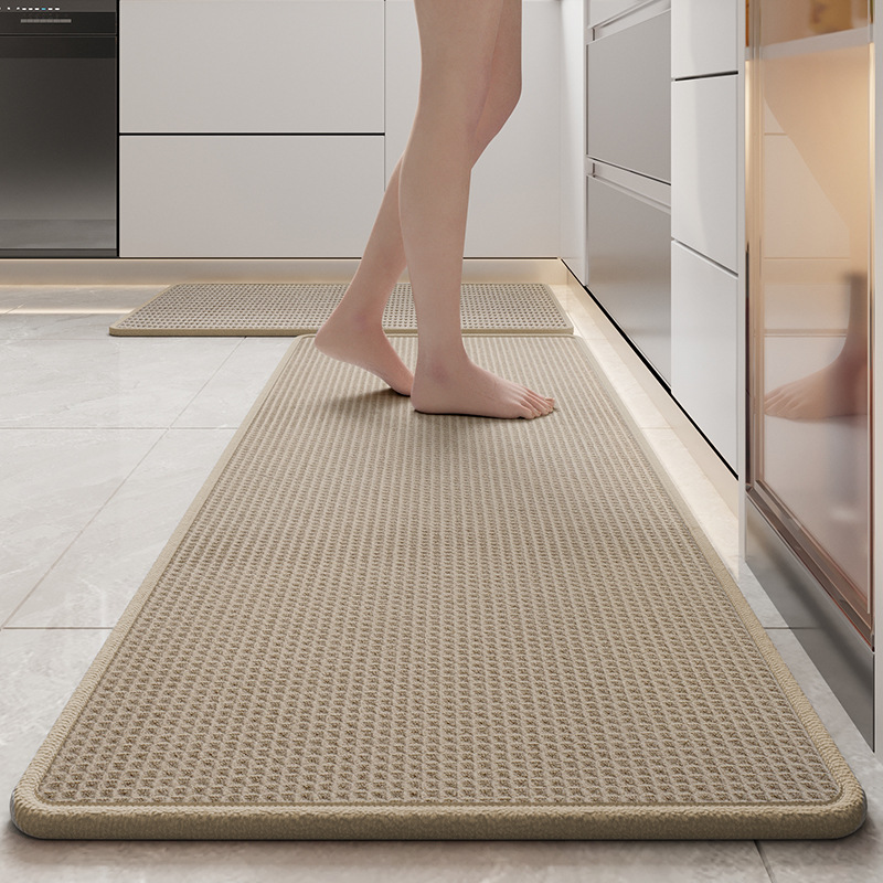 Tapis de cuisine gaufré base mousse - marron
