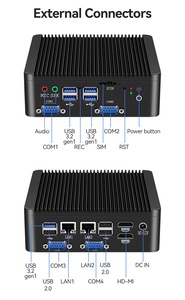 Fanless Industrial Mini PC RS232 RS485 J4125 N4000 <strong>Linux</strong> Ubuntu <strong>Computer</strong> <strong>with</strong> TPM 2.0 SIM Slot - Product Image 3