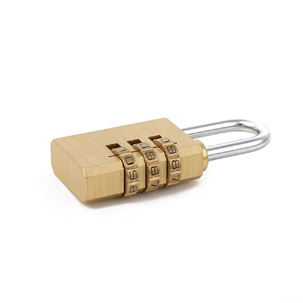 YH10072   Copper Combination padlock  3 Digital Brass Padlock Door  lock