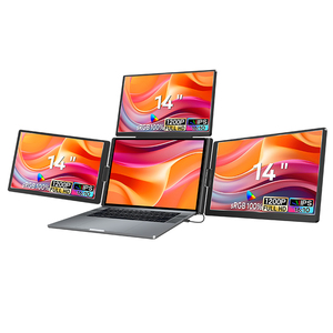 Retroalimentación positiva One Cable FHD 1920*1200 Monitor cuádruple de 14 pulgadas con tres pantallas Monitor extensor 3 en 1 para Wins & MasOS - Product Image 1